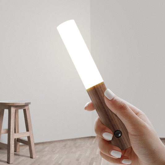 Walnut Wood Magnetic LED Night Light – Portable Cordless Lamp