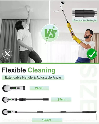 Electric Spin Scrubber – 9-in-1 Cordless Cleaning Brush with Extendable Handle