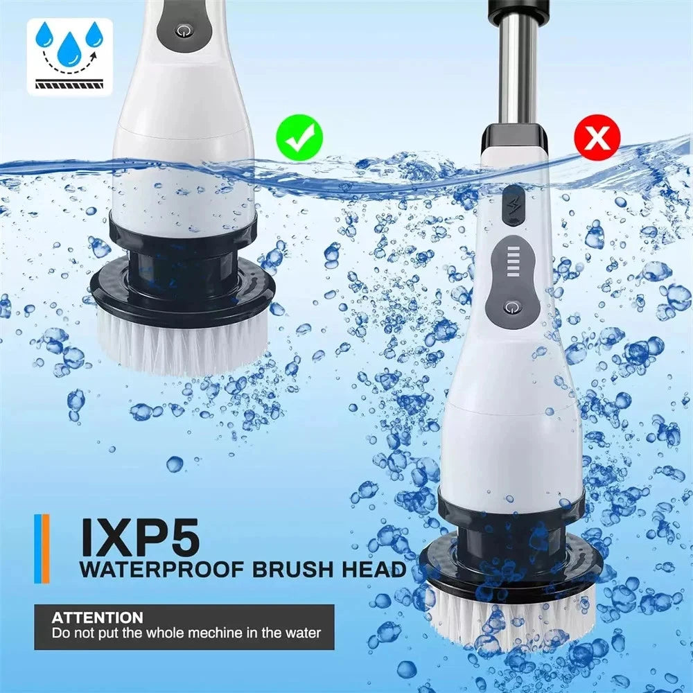 Electric Spin Scrubber – 9-in-1 Cordless Cleaning Brush with Extendable Handle