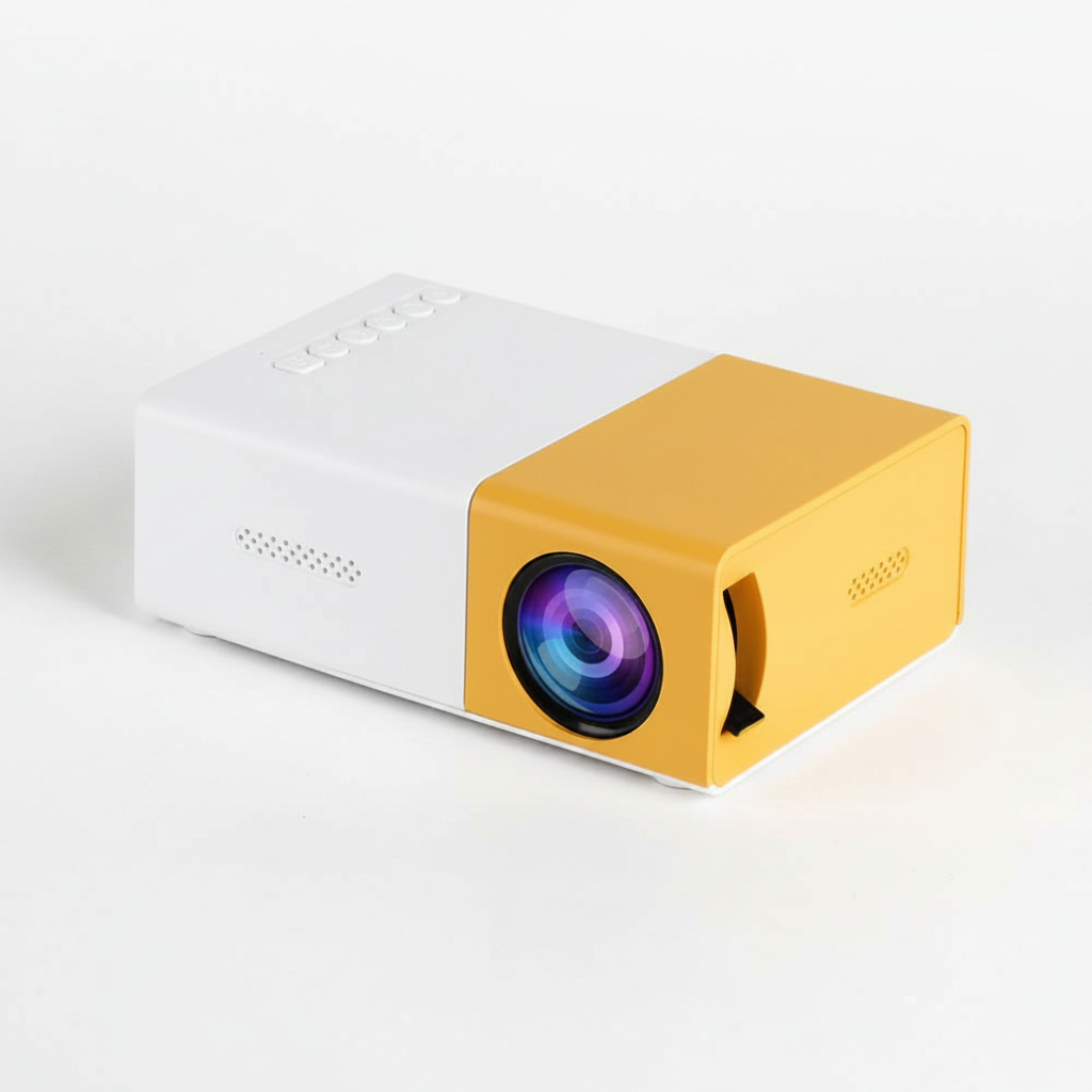 YG300 Pro Mini LED Projector white and yellow front view