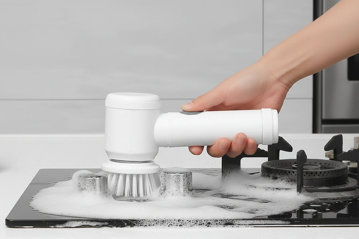 Magic Brush 5-in-1 Electric Cleaning Brush – Cordless, Rechargeable, 3 Brush Heads