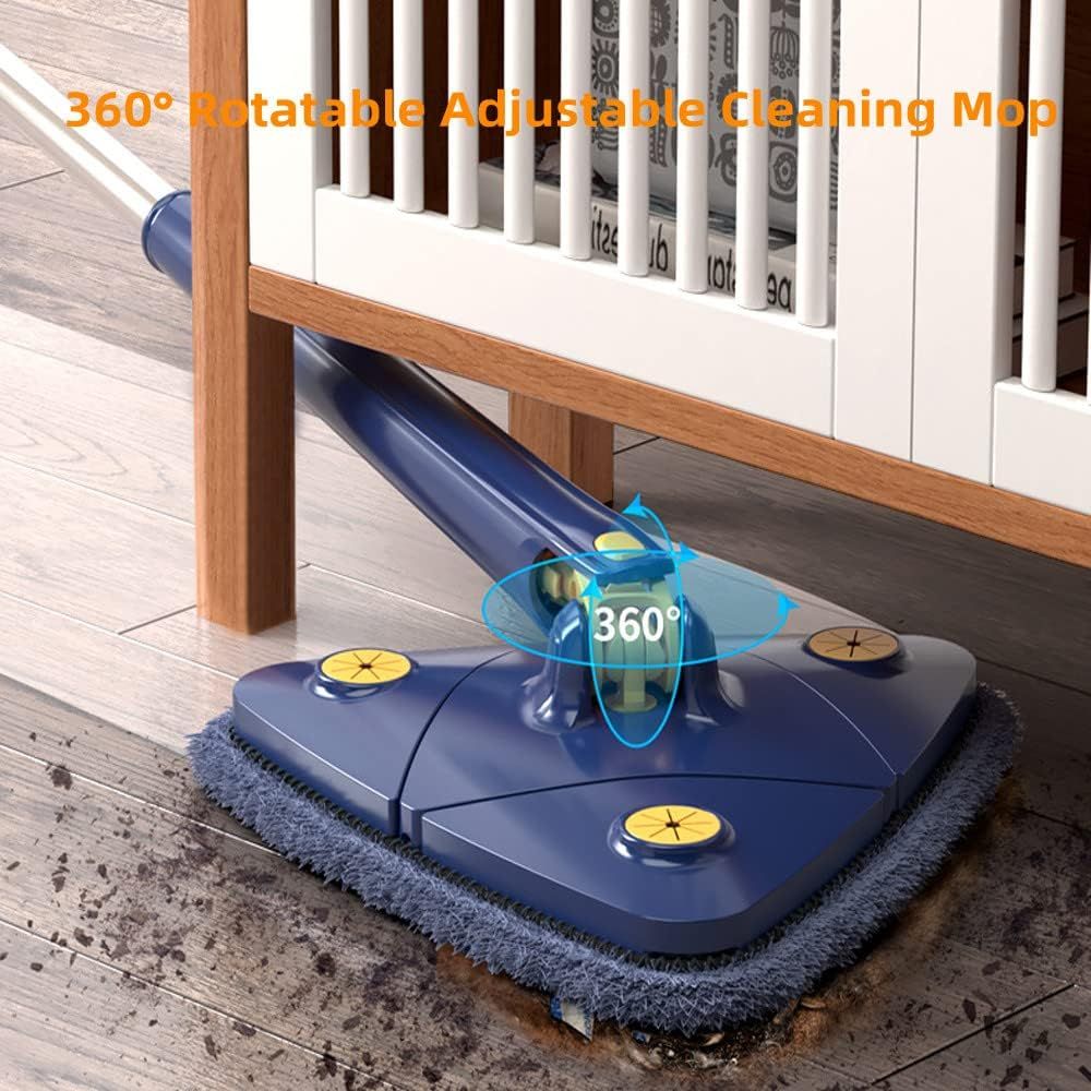 360° Triangular Twist Self-Wringing Floor Mop with Extendable Handle