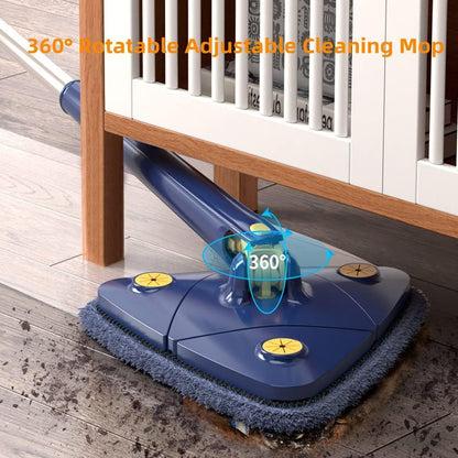 360° Triangular Twist Self-Wringing Floor Mop with Extendable Handle