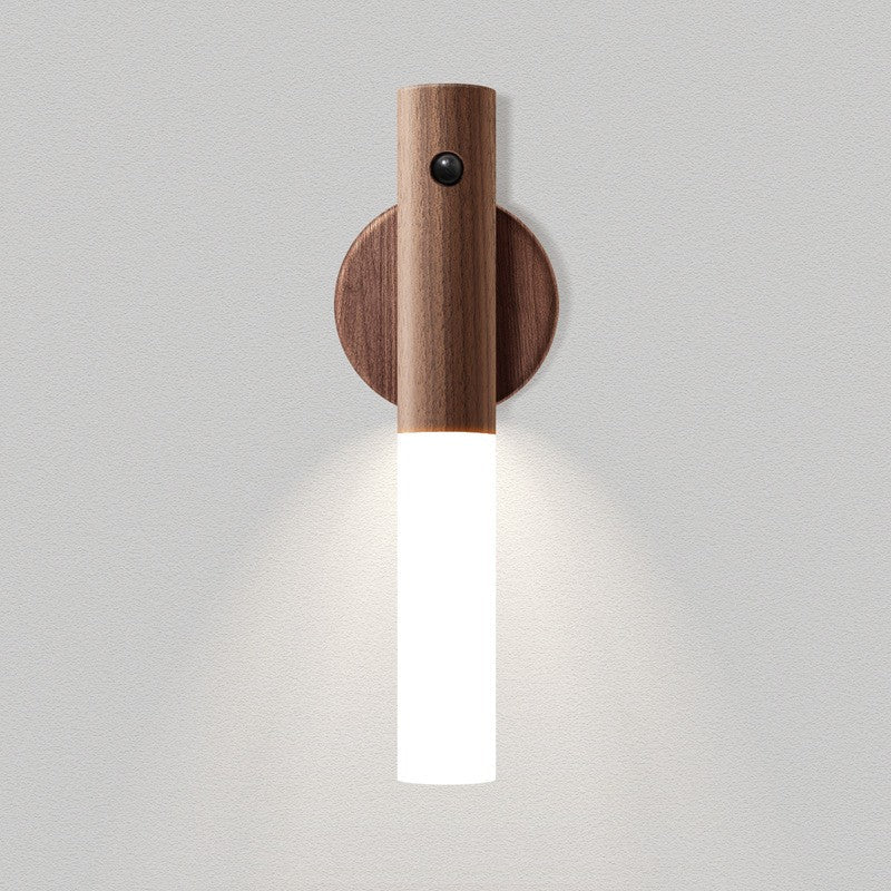 Walnut Wood Magnetic LED Night Light – Portable Cordless Lamp