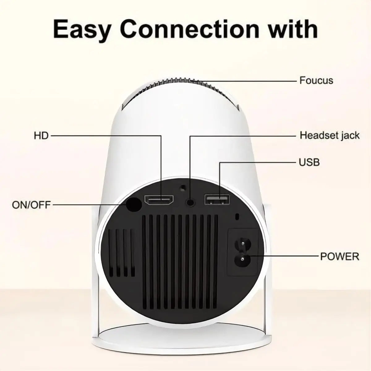 HY300 PRO Portable Projector – 4K Support | 200 ANSI Lumens | WiFi 6 | BT 5.0 | Android