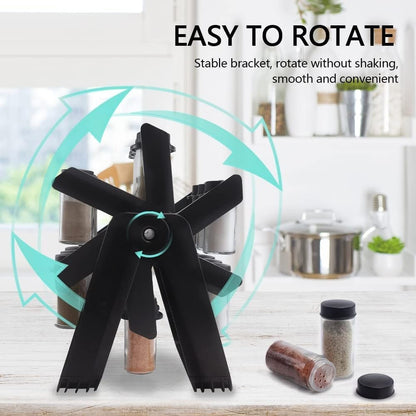 Ferris Wheel Rotating Spice Rack – 18 Glass Jars, 360 Rotation, ABS+PP Frame