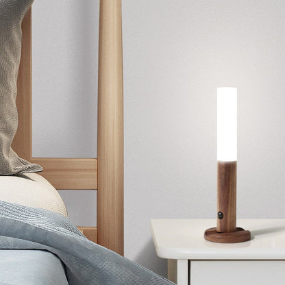 Walnut Wood Magnetic LED Night Light – Portable Cordless Lamp