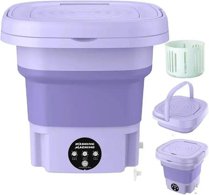 Folding Mini Washing Machine - Portable Turbine Washer with 3-Speed Timer