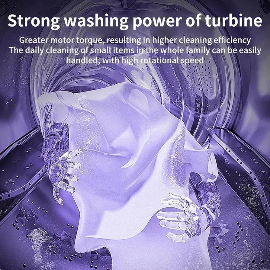 Folding Mini Washing Machine - Portable Turbine Washer with 3-Speed Timer