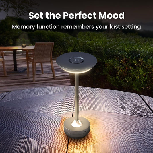 Cordless LED Table Lamp – Touch Dimming, 3 Color Modes, USB-C Rechargeable