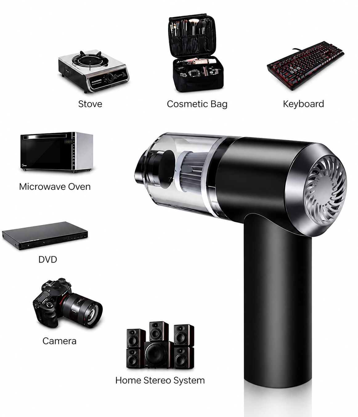 2-in-1 Portable Handheld Vacuum Cleaner & Blower – USB Rechargeable Mini Vacuum for Home, Car & Desk Use