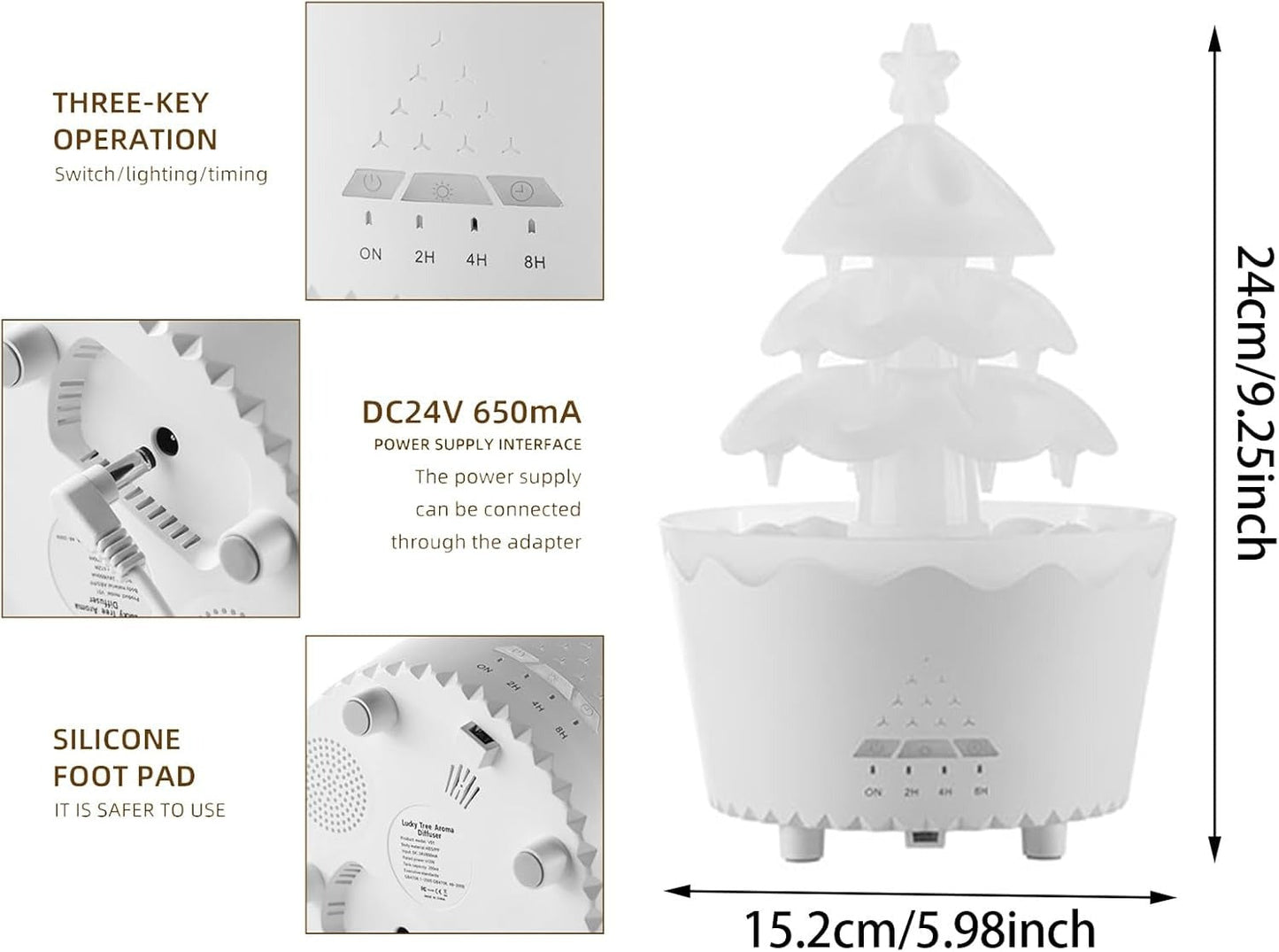 Lucky Tree Aroma Diffuser & Humidifier – Christmas Tree Design