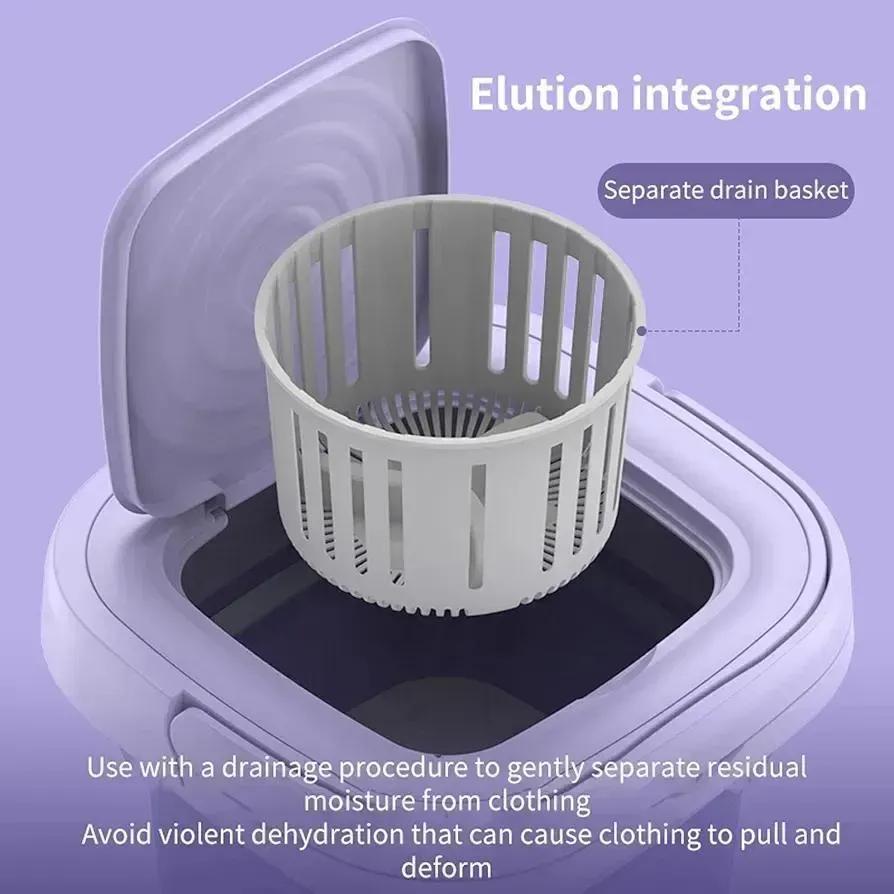Folding Mini Washing Machine - Portable Turbine Washer with 3-Speed Timer