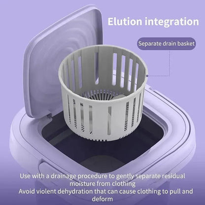 Folding Mini Washing Machine - Portable Turbine Washer with 3-Speed Timer