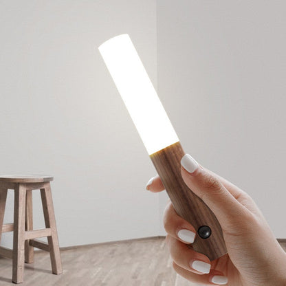 Walnut Wood Magnetic LED Night Light – Portable Cordless Lamp