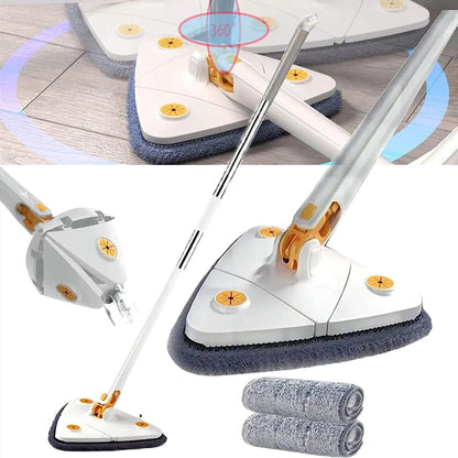 360° Triangular Twist Self-Wringing Floor Mop with Extendable Handle